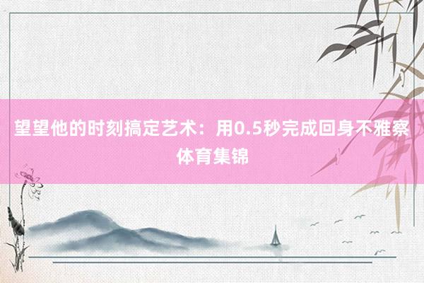 望望他的时刻搞定艺术:用0.5秒完成回身不雅察体育集锦