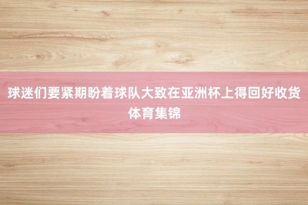球迷们要紧期盼着球队大致在亚洲杯上得回好收货体育集锦