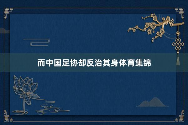 而中国足协却反治其身体育集锦