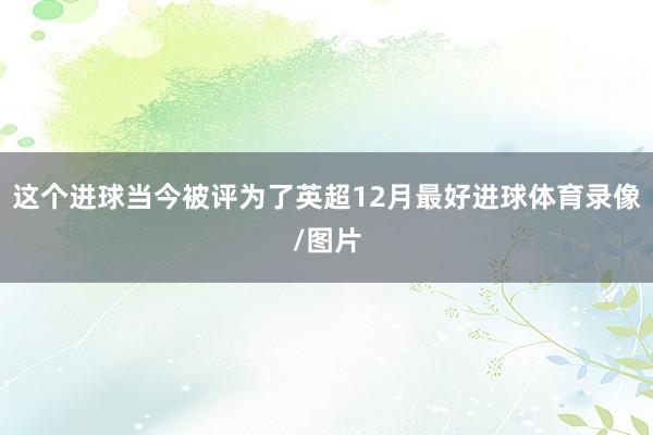 这个进球当今被评为了英超12月最好进球体育录像/图片
